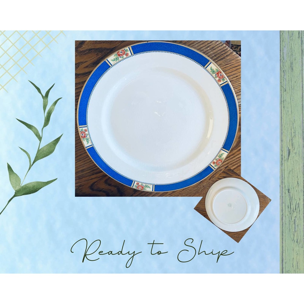 Dinner Plate - Hand Painted Floral Design Vintage 1930s Allertons Ltd.